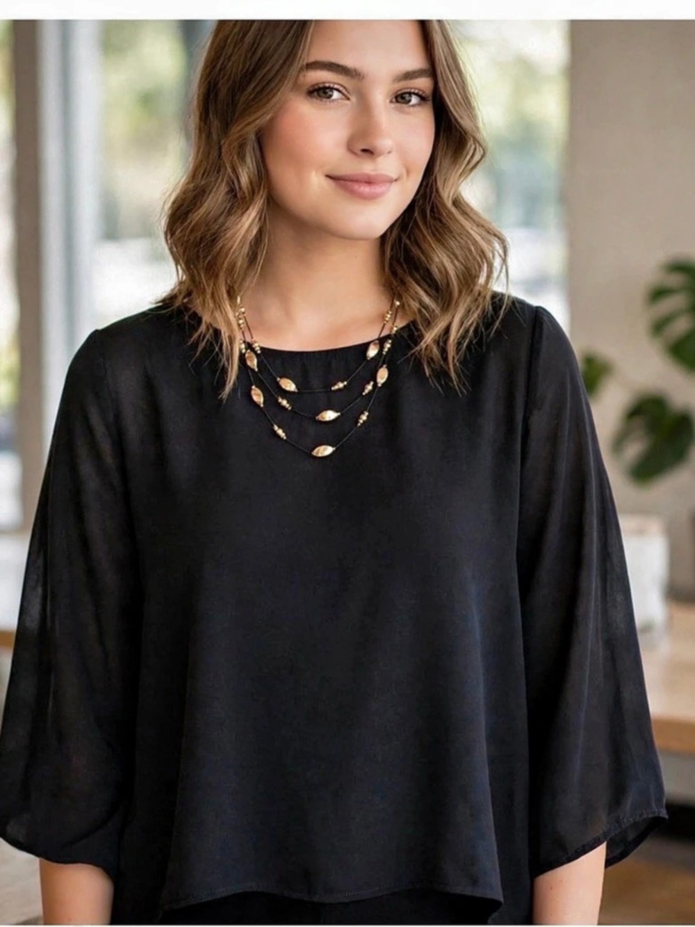 Black Long Sleeve Blouse Like New